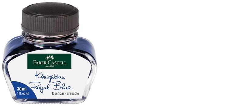 Bouteille d'encre Faber-Castell Design, série Recharge & encre Encre bleu royal (30ml)