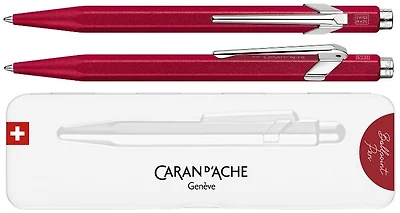 Stylo bille Caran d'Ache, série 849 Colormat-X Rouge (avec boîte cadeau) 