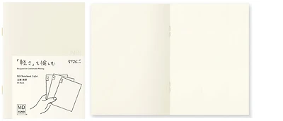 Midori Pack of 3 Notebooks (A6), MD Paper Light series Cream (Blank, 105mm x 148mm)