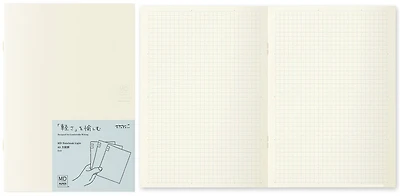 Midori Pack of 3 Notebooks (A5), MD Paper Light series Cream (Squared, 148mm x 210mm)