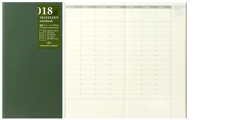 Traveler's Company Agenda refill, Notebook Refill series Cream (110mm x 210mm) 
