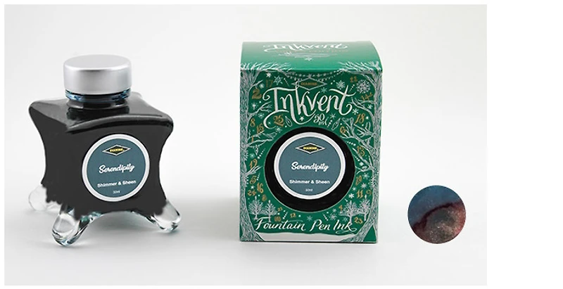 Bouteille d'encre Diamine, série Inkvent Green Edition Encre Serendipity (50ml)