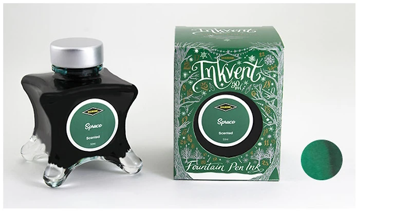 Diamine Ink bottle, Inkvent Green Edition series Spruce ink (50ml)