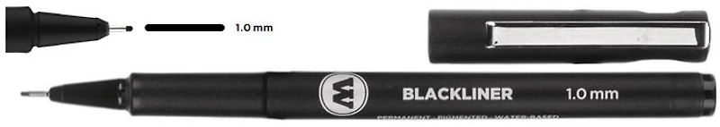 Stylo feutre Molotow, série Blackliner Encre noire (1.0 mm)