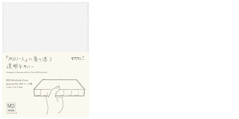 Midori Notebook cover (Journal A5 Codex), Clear Cover series Transparent