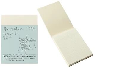 Midori Notepad (A7), MD Sticky Memo Pad series Cream (Squared, 76mm x 102mm)