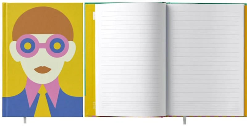 Carnet de notes (A5) PdiPigna, série Olimpia Zagnoli Jaune (Ligné, 148mm x 210mm)