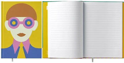 PdiPigna Notebook (A5), Olimpia Zagnoli series Yellow (Ruled, 148mm x 210mm)