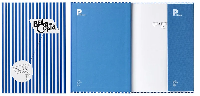 PdiPigna Notebook (A5), Bella Copia series Blue (Ruled, 148mm x 210mm)