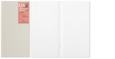 Recharge de carnet Traveler's Company, série Notebook Refill Blanc (Pointillé, 110mm x 210mm)
