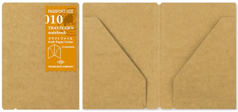 Pochette Traveler's Company, série Notebook Passport Size Refill Brun pâle