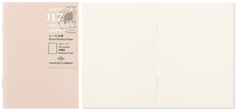 Recharge de carnet Traveler's Company, série Notebook Passport Size Refill (Papier antiadhésif pour autocollants)