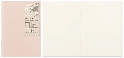 Traveler's Company Notebook refill, Notebook Passport Size Refill series (Sticker release paper)