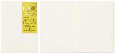 Traveler's Company Notebook refill, Notebook Passport Size Refill series Cream (Plain, Accordion fold paper)
