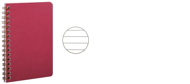 Cahier spiralé (A7+) Clairefontaine, série Age Bag Rouge (95 mm x 140 mm, ligné)