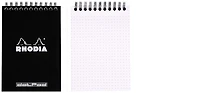 Bloc notes Rhodia, série Basics Noir (#13-Spiralé-Pointillé)