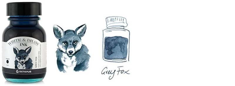 Bouteille d'encre Octopus Fluids, série Write & Draw Ink Encre grise (Fox) - 50ml