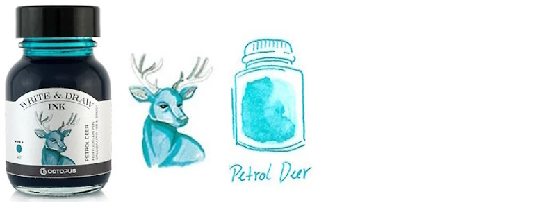 Bouteille d'encre Octopus Fluids, série Write & Draw Ink Encre pétrole (Deer) - 50ml