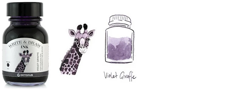 Octopus Fluids Ink bottle, Write & Draw Ink series Violet ink (Giraffe) - 50ml
