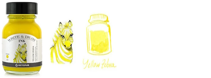 Octopus Fluids Ink bottle, Write & Draw Ink series Yellow ink (Zebra) - 50ml