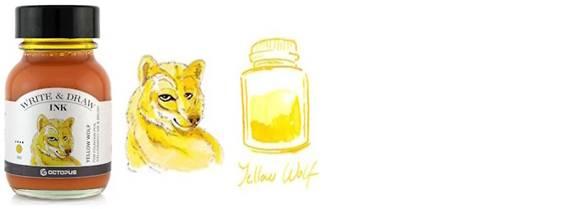 Octopus Fluids Ink bottle, Write & Draw Ink series Yellow ink (Wolf) - 50ml