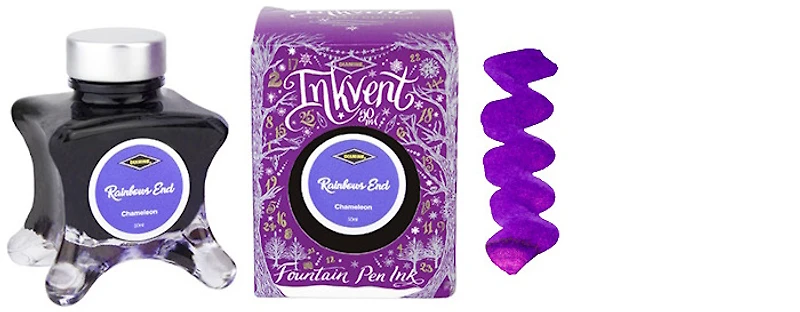 Bouteille d'encre Diamine, série Inkvent Purple Edition Encre Rainbows End (50ml)