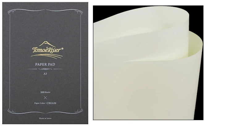 Bloc-notes (A5) Tomoe River, série Paper Pad Crème (Uni, 148mm x 210mm)