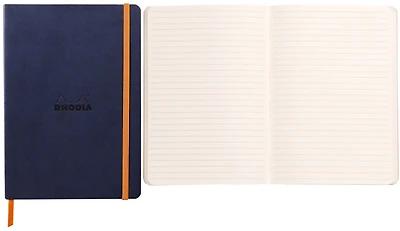 Carnet de notes (A5) Rhodia, série Rhodiarama A5 Bleu nuit (Couverture souple, 148 mm x 210 mm, ligné)