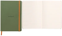 Carnet de notes (A5) Rhodia, série Rhodiarama A5 Vert* (Couverture souple, 148 mm x 210 mm, ligné)