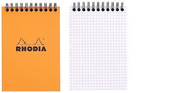 Bloc notes Rhodia, série Basics Orange (#13-Spiralé-Quadrillé)
