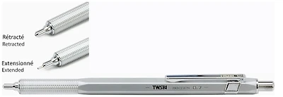 TWSBI Mechanical pencil, Precision series Satin chrome (0.7mm - Retractable tip)