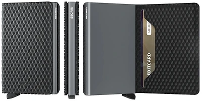Porte-cartes Secrid, série Slimwallet Cubic Noir-Titane