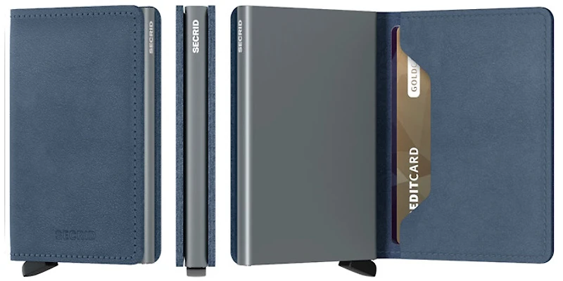 Porte-cartes Secrid, série Slimwallet Original Bleu glace