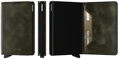 Secrid Card case, Slimwallet Vintage series Olive Black