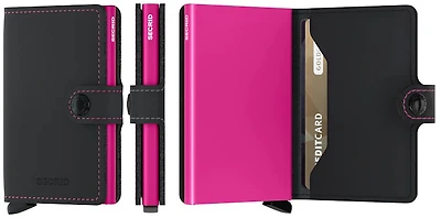 Porte-cartes Secrid, série Miniwallet Matte Noir & Fuchsia
