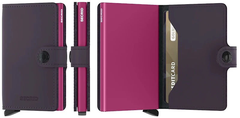 Porte-cartes Secrid, série Miniwallet Matte Mauve foncé-Fuchsia 