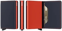 Porte-cartes Secrid, série Slimwallet Matte Bleu nuit et Orange