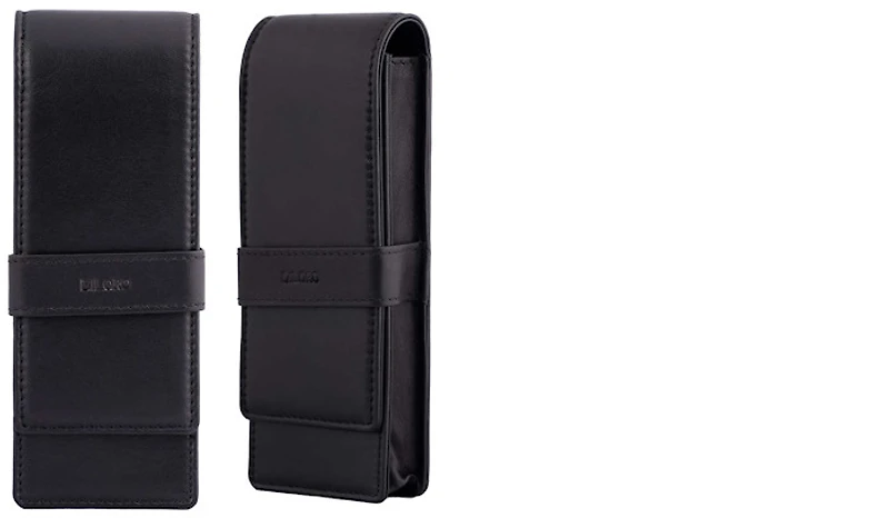 DiLoro Pen pouch, Leather Pen Holder (Triple) series Black