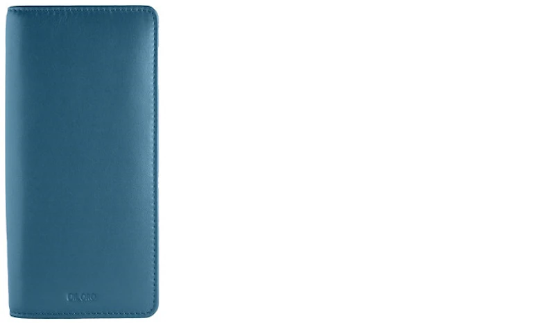 Étui pour stylo DiLoro, série Zippered Leather Pen Holder (3-4 pens) Bleu sololio