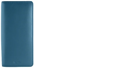 Étui pour stylo DiLoro, série Zippered Leather Pen Holder (3-4 pens) Bleu sololio