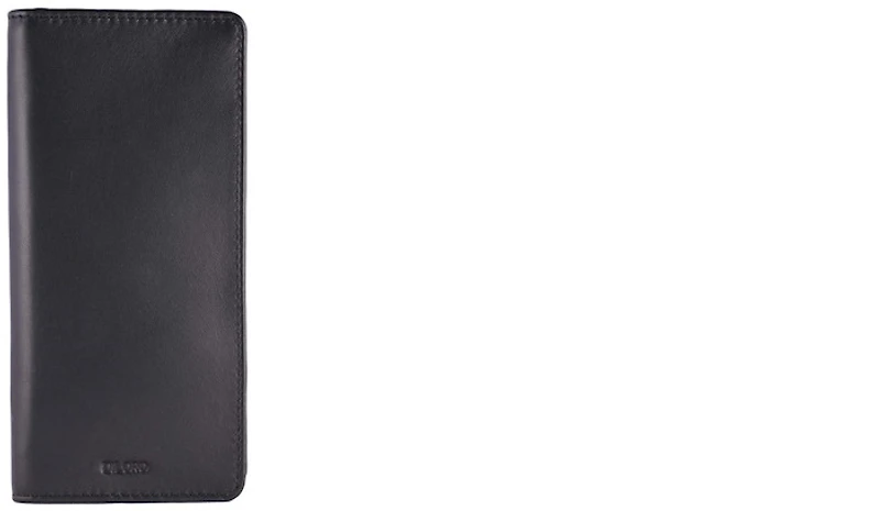 DiLoro Pen pouch, Zippered Leather Pen Holder (3-4 pens) series Black