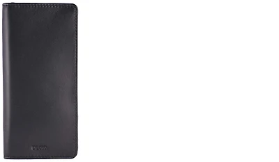 DiLoro Pen pouch, Zippered Leather Pen Holder (3-4 pens) series Black