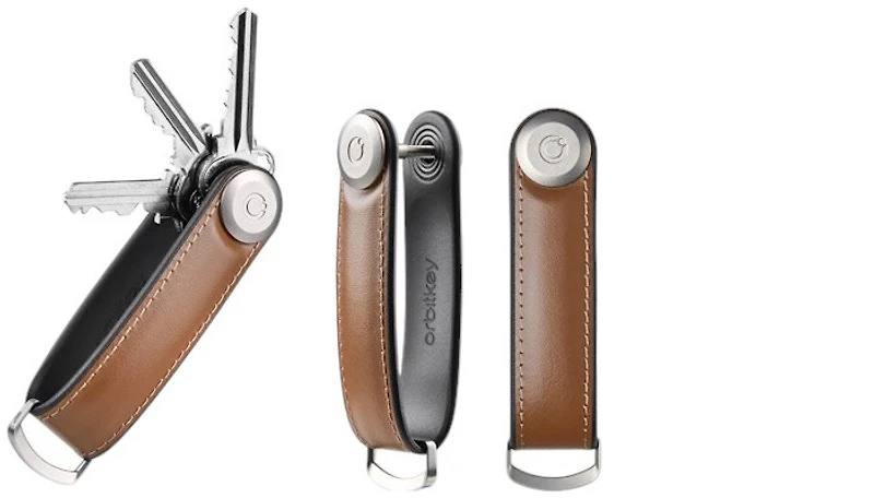 Organisateur de clé Orbitkey, série Hybrid Leather Brun (Acorn)