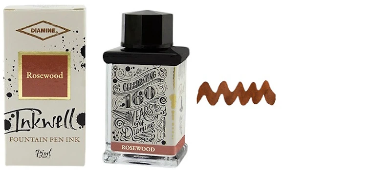 Diamine Ink bottle, 160th Anniversary ink 75ml series Rosewood ink 
