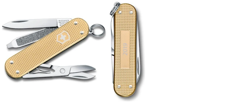 Couteau Victorinox, série Édition Limitée Alox 2019 Champagne-Or (Classic SD)