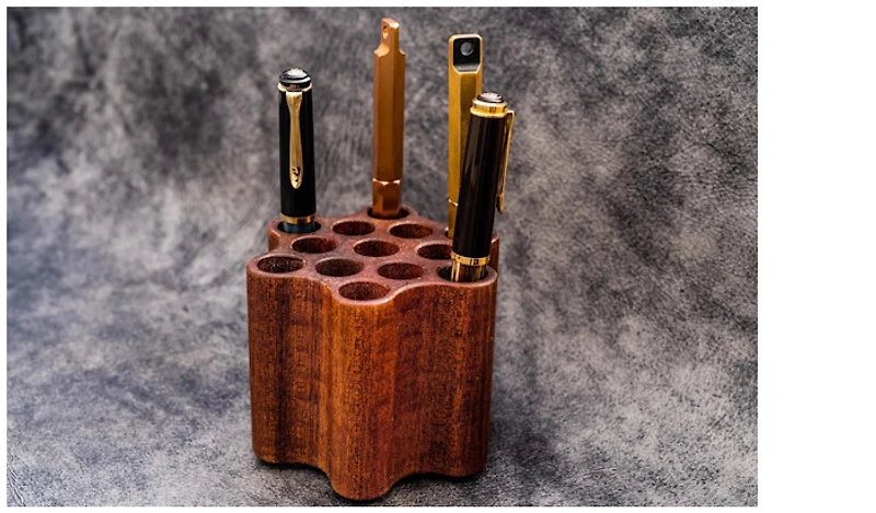 Galen Leather Co. Pen stand, Desk Accessories series Wood