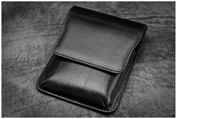 Étui pour stylo Galen Leather Co., série Leather Flap Pen Case (5) Noir