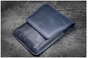 Étui pour stylo Galen Leather Co., série Leather Flap Pen Case (5) Bleu marine Crazy Horse 