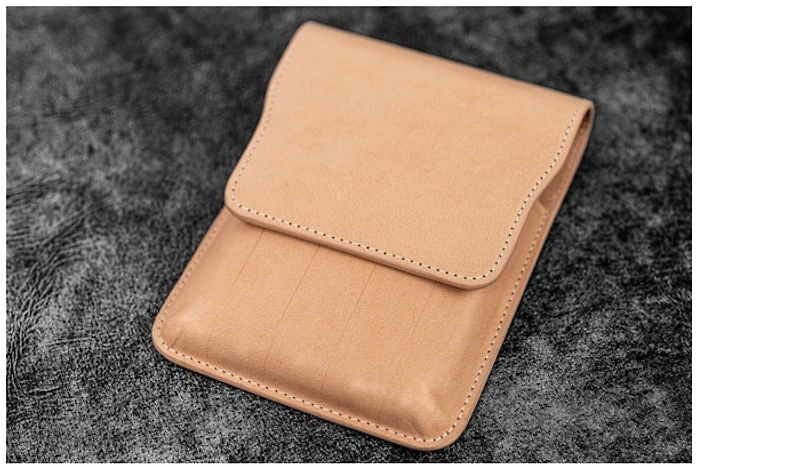 Étui pour stylo Galen Leather Co., série Leather Flap Pen Case (5) Non teint