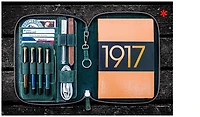 Étui Galen Leather Co., série Leather Zippered A5 Notebook Folio Vert forêt Crazy Horse